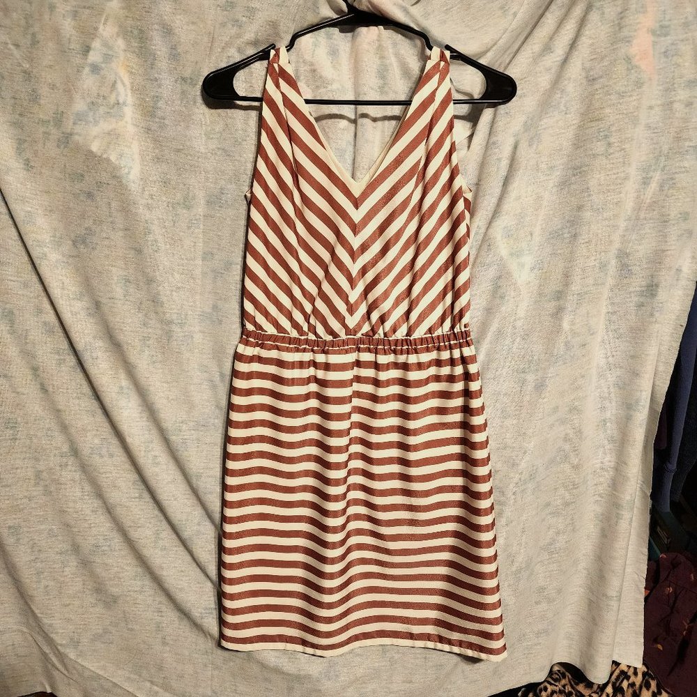 Ann Taylor Loft Mauve and Cream Sleeveless Dress Size XS
